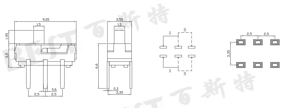 撥動開關MSS-22D16